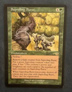 MTG NEMESIS SAPROLING BURST MAGIC THE GATHERING ENCHANTMENT RARE GREEN ENGLISH - Image 1