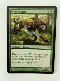 MTG PROMO DCI FOIL WILD MONGREL NM MAGIC THE GATHERING GREEN CREATURE - Image 4