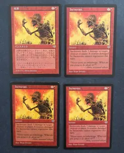 MTG 4X MIRAGE INCINERATE JAPANESE + ENGLISH MAGIC THE GATHERING COMMON RED - Image 1