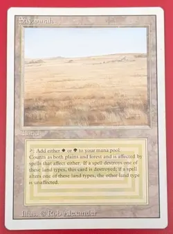 MTG Magic the Gathering Savannah Revised Edition Rare Dual Land. Clean Corners. - Image 1