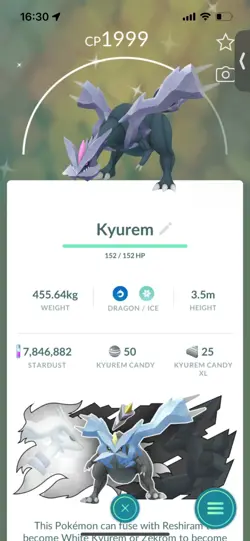Pokemon Go Legendary Shiny Kyurem - Image 1