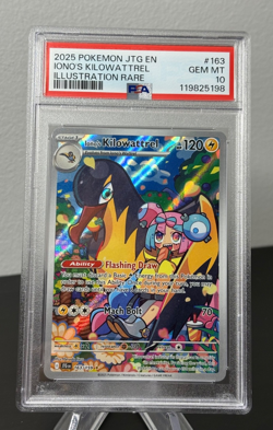 Pokemon 2025 PSA 10 Iono's Kilowattrel Illustration Rare Journey Together 163 - Image 1