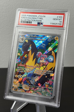 Pokemon 2025 PSA 10 Iono's Kilowattrel Illustration Rare Journey Together 163 - Image 2