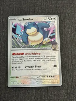 Hop's Snorlax 117/159 S&V Journey Together Reverse Holo Rare Pokemon TCG 2025 NM - Image 1