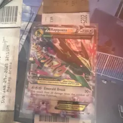 Pokemon M Rayquaza EX 76/108 Roaring Skies Holo Ultra Rare Mega Dragon Card - Image 1