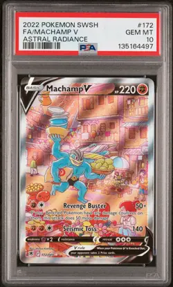 2022 POKEMON ASTRAL RADIANCE 172/189 FULL ART ALTERNATE MACHAMP V PSA 10 - Image 1