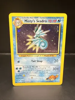 Pokemon TCG Misty's Seadra Holo Rare Gym Heroes Prerelease 9/132 CO - Image 1