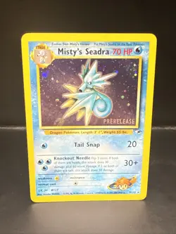 Pokemon TCG Misty's Seadra Holo Rare Gym Heroes Prerelease 9/132 CO - Image 3