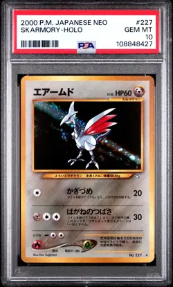 Skarmory Pokemon 2000 Holo Neo Genesis Japanese 227 PSA 10 - New Cert - Image 1