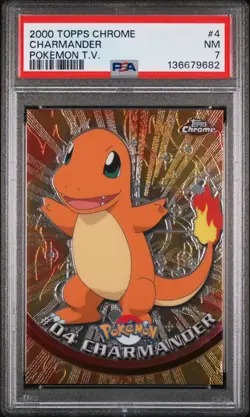 Charmander #4 Pokemon 2000 Topps Chrome (PSA 7) - Image 1