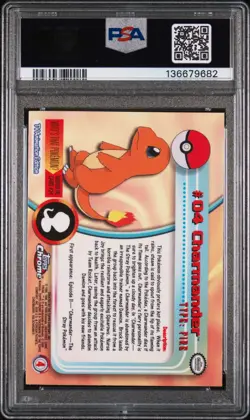 Charmander #4 Pokemon 2000 Topps Chrome (PSA 7) - Image 2