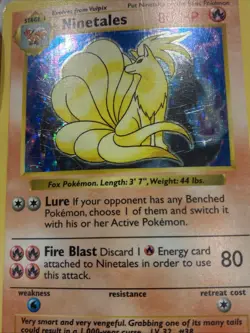 Ninetales Shadowless Holo Base Set 12/102 Pokemon Card - Image 3