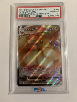 SWSH087 Eevee VMAX PSA 10 Shining Fates ETB Black Star Promo Pokemon Card Gem - Image 2