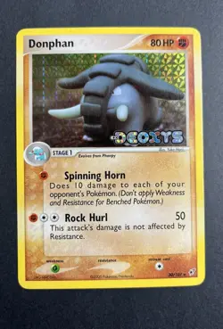 Pokemon TCG Donphan EX Deoxys 30/107 Reverse Holo Uncommon 80HP Card 2005 - Image 1