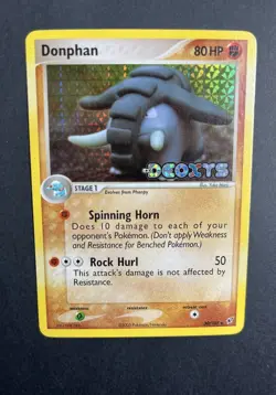 Pokemon TCG Donphan EX Deoxys 30/107 Reverse Holo Uncommon 80HP Card 2005 - Image 3