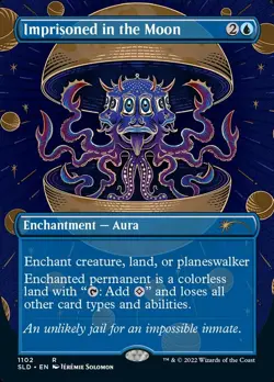 MTG Secret Lair #1102 Imprisoned in the Moon Borderless Foil NM - Image 1