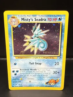 Pokemon TCG Misty's Seadra Holo Rare Gym Heroes Prerelease 9/132 AU - Image 2