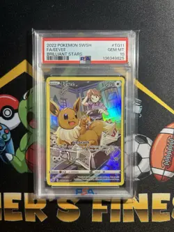 2022 POKEMON SWORD & SHIELD BRILLIANT STARS #TG11 FULL ART/EEVEE PSA 10 - Image 1
