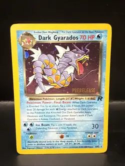 Pokemon Vintage Dark Gyarados 8/82 Holo Team Rocket Prerelease Promo WOTC AG - Image 1