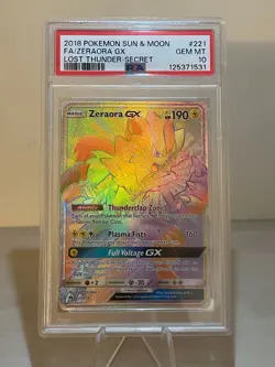 Pokemon Lost Thunder Zeraora GX Secret Rare #221 - PSA 10 - Image 1