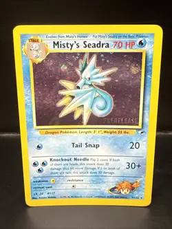 Pokemon TCG Misty's Seadra Holo Rare Gym Heroes Prerelease 9/132 C TSwirl - Image 1