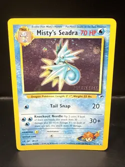 Pokemon TCG Misty's Seadra Holo Rare Gym Heroes Prerelease 9/132 C TSwirl - Image 2