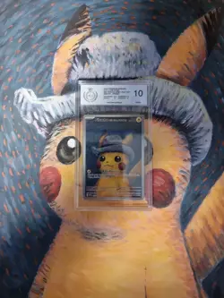 Pokemon Van Gogh Promo Pikachu with The Grey Hat GEM MT PGS 10 PSA BGS English - Image 1