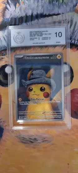 Pokemon Van Gogh Promo Pikachu with The Grey Hat GEM MT PGS 10 PSA BGS English - Image 2