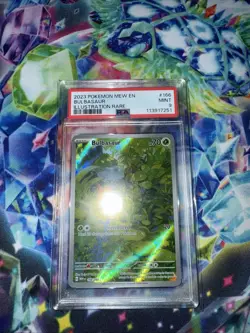 Pokemon Card 151 Bulbasaur IR 166/165 2023 PSA 9 - Image 1