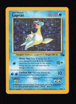 Lapras 10/62 - Fossil Set - Holo Rare Pokemon Card - 1999 WOTC - MP - Image 1