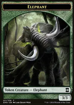 Magic the Gathering MTG Token - Elephant (11) Eternal Masters LP - Image 1