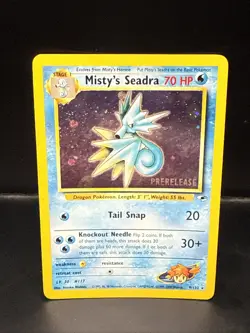 Pokemon TCG Misty's Seadra Holo Rare Gym Heroes Prerelease 9/132 BQ - Image 1