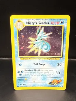 Pokemon TCG Misty's Seadra Holo Rare Gym Heroes Prerelease 9/132 BQ - Image 2