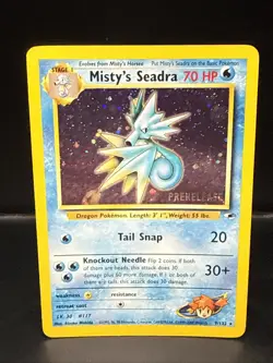 Pokemon TCG Misty's Seadra Holo Rare Gym Heroes Prerelease 9/132 BO - Image 1