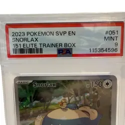 2023 POKEMON SVP EN-SV BLACK STAR PROMO 151 ELITE TRAINER BOX #051 SNORLAX PSA 9 - Image 2