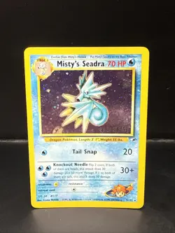 Pokemon TCG Misty's Seadra Holo Rare Gym Heroes Prerelease 9/132 BS - Image 1