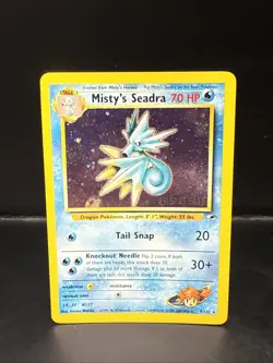 Pokemon TCG Misty's Seadra Holo Rare Gym Heroes Prerelease 9/132 BS - Image 2