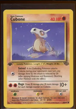 Cubone Common 50/64 Ex 1st Edition Jungle Pokemon - Image 1