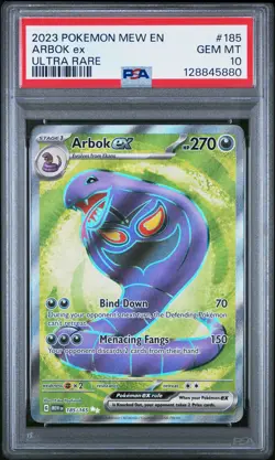 2023 POKEMON MEW EN-151 ULTRA RARE #185 ARBOK EX PSA 10 - Image 1