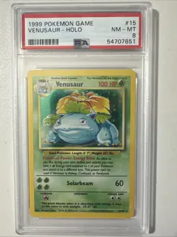 Pokemon PSA 8 Venusaur 015/102 Base Set Holo - Image 1