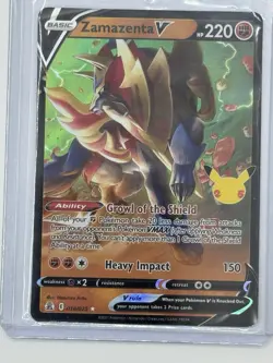 Zamazenta V 018/025 Celebrations NM Full Art Ultra Rare Pokemon Card - Image 1