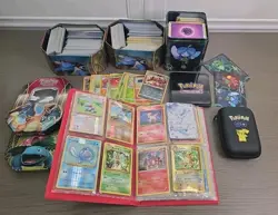 Pokemon Card Bulk Lot ~7lb Pokemon Cards TCG - Binder has Damaged-MP Holos - Image 1