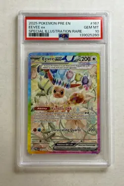 Pokemon TCG Eevee EX SAR 167/131 SV8a PSA 10 Gem Mint - Image 1