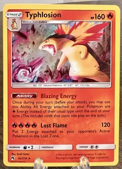 Typhlosion 42/214 Sun & Moon-Lost Thunder Holo Pokemon TCG LP - Image 1