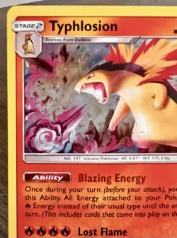 Typhlosion 42/214 Sun & Moon-Lost Thunder Holo Pokemon TCG LP - Image 2