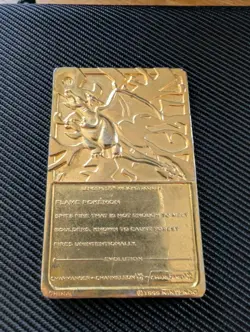 Pokemon Charizard Nintendo 1999 Burger King 23k Gold Plated Card - Image 3