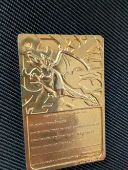 Pokemon Charizard Nintendo 1999 Burger King 23k Gold Plated Card - Image 4