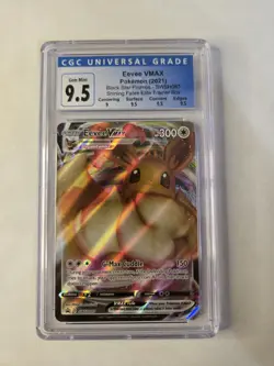 Pokemon Eevee VMAX SWSH087 Shining Fates Holo CGC 9.5 Black Star Promo 300HP - Image 1