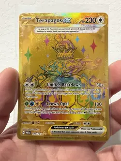 Pokemon TCG Prismatic Evolutions Terapagos EX 180/131 Hyper Rare Gold M/ NM - Image 1