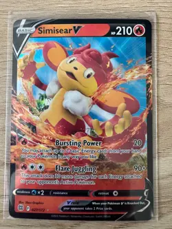 Pokemon Brilliant Stars Simisear V 027/172 Ultra Rare Holo NM Pack Fresh - Image 1
